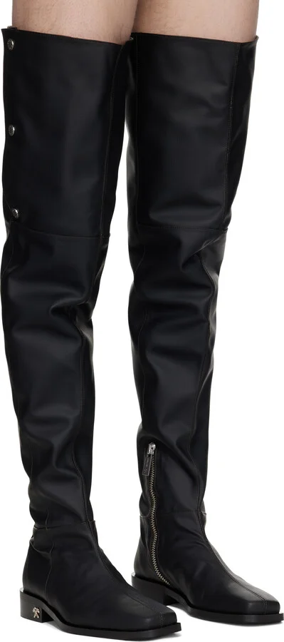 GmbH Black Adem Overknee Snap Buttons Tall Boots - Image 4