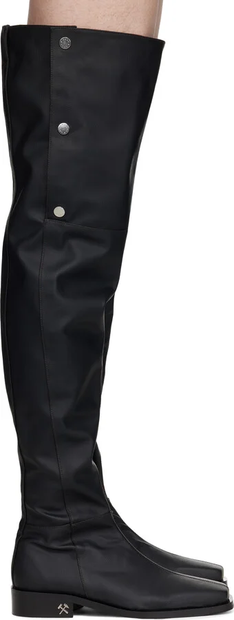GmbH Black Adem Overknee Snap Buttons Tall Boots