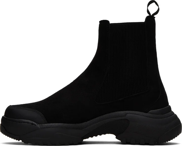 GmbH Black Faux-Suede Chelsea Boots - Image 3