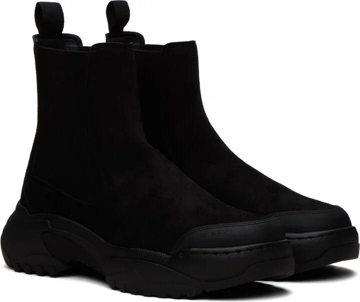 GmbH Black Faux-Suede Chelsea Boots - Image 4