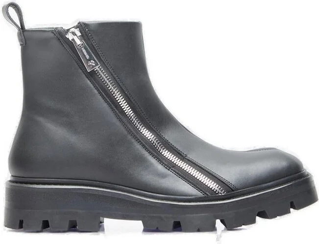 GmbH Selim Zip-Detailed Square-Toe Combat Boots