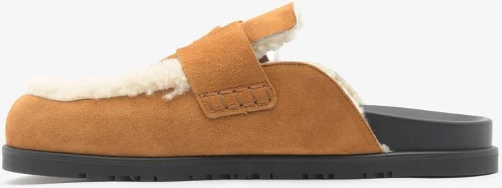 Go Mules in Naturel Suede and Ecru Shearling - Image 2
