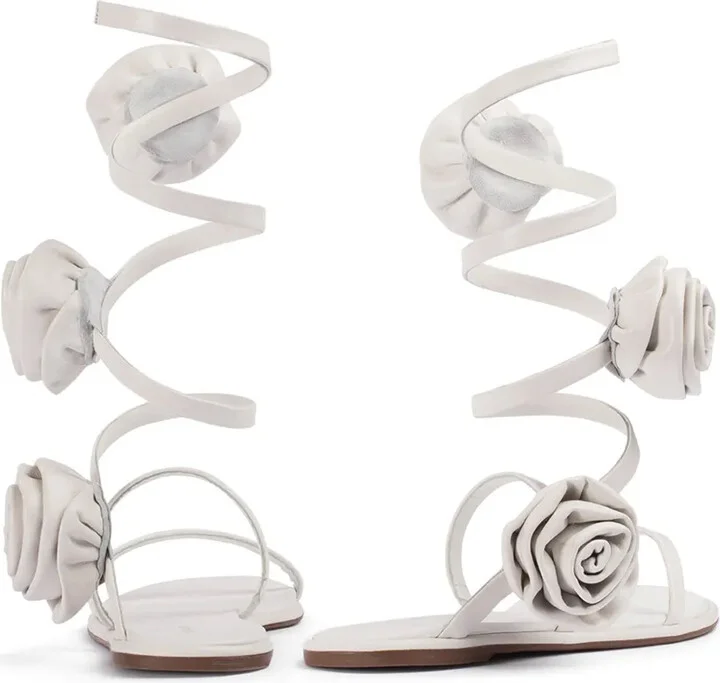 Goddess floral-appliqué leather sandals - Image 3