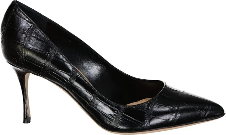 Godiva 075 Croc-effect Leather Pumps