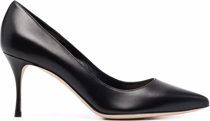 Godiva 75mm polished-finish pumps