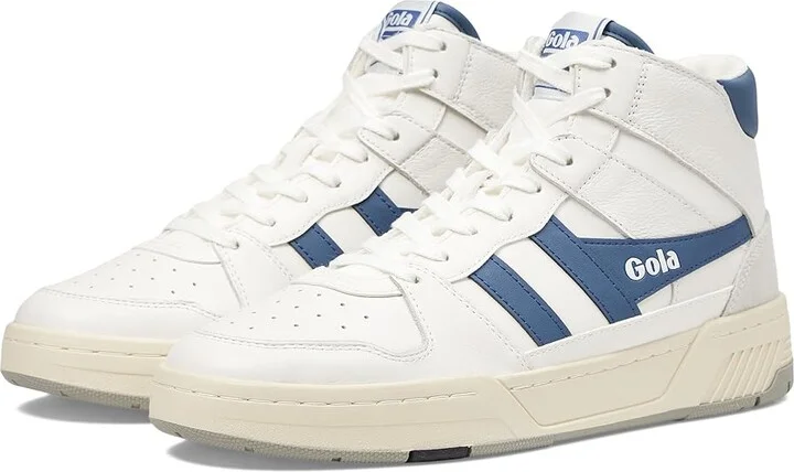 Gola Allcourt High Men's Lace up casual Shoes White/Moonlight : 9.5 D - Medium, Leather