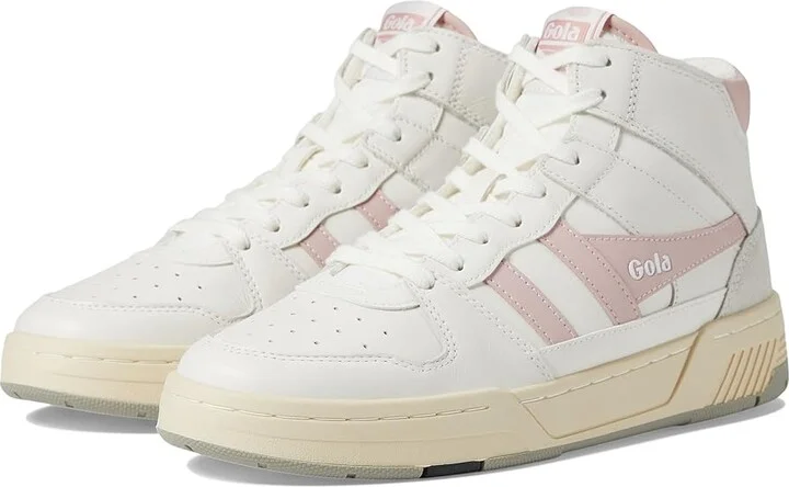 Gola Allcourt High Women's Shoes White/Chalk Pink : 8.5 B - Medium, Leather