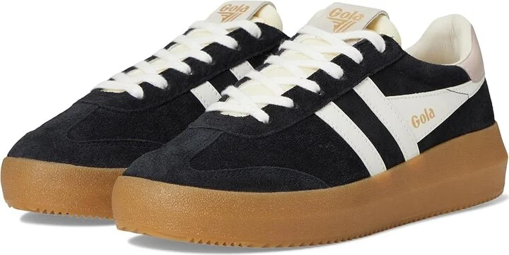 Gola Athena Women's Walking Shoes Black/Off White/Rose/Gum : 5 B - Medium, Leather