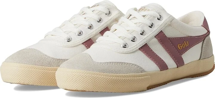 Gola Badminton Women's Shoes Off-White/Dusty Rose : 6 B - Medium, Suede/Leather/Canvas
