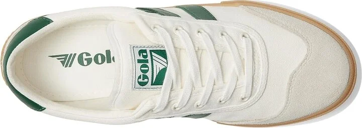 Gola Badminton Women's Shoes Off-White/Green/Gum : 6 B - Medium, Suede/Leather/Canvas - Image 2