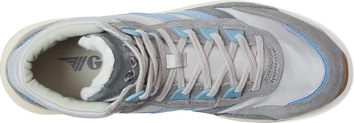 Gola Chicago High Women's Shoes Light Grey/Vista Blue/Vista Blue : 5 B - Medium, Leather/Textile - Image 2