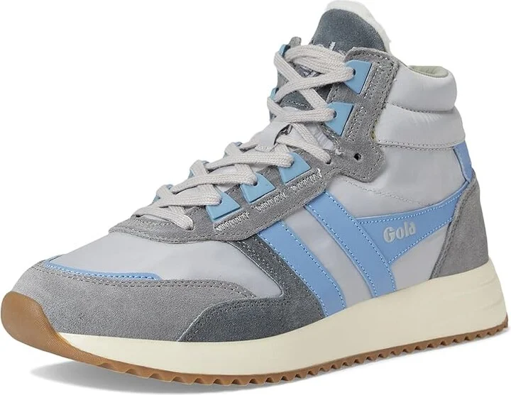 Gola Chicago High Women's Shoes Light Grey/Vista Blue/Vista Blue : 5 B - Medium, Leather/Textile - Image 5