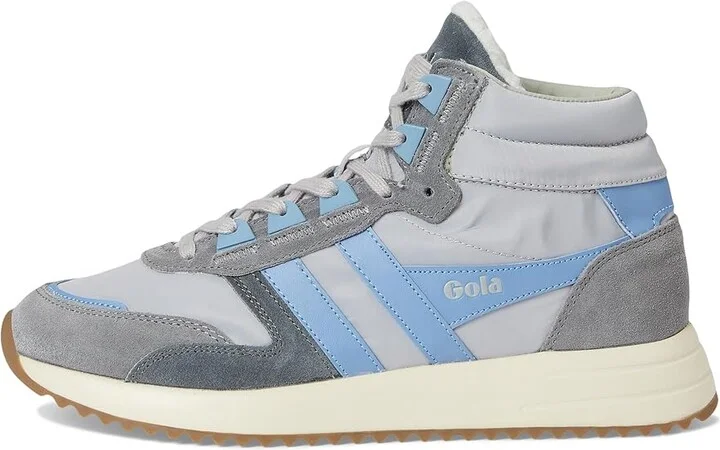 Gola Chicago High Women's Shoes Light Grey/Vista Blue/Vista Blue : 5 B - Medium, Leather/Textile - Image 6