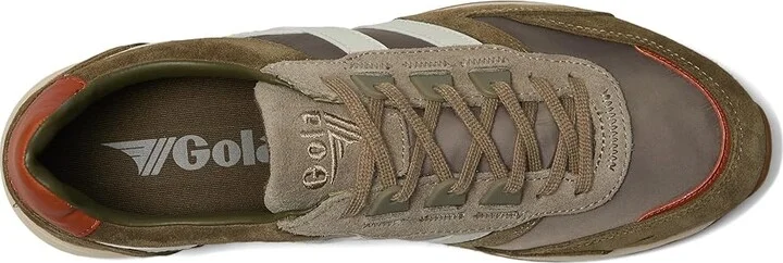 Gola Chicago Men's Shoes Rhino/Khaki/Off-White : 7 D - Medium, Leather/Textile - Image 2