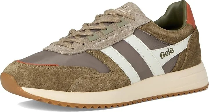 Gola Chicago Men's Shoes Rhino/Khaki/Off-White : 7 D - Medium, Leather/Textile - Image 5