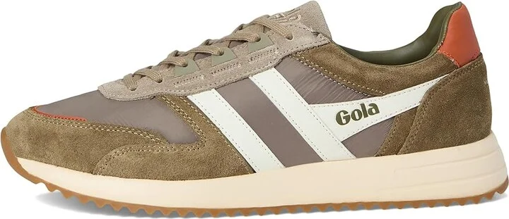 Gola Chicago Men's Shoes Rhino/Khaki/Off-White : 7 D - Medium, Leather/Textile - Image 6