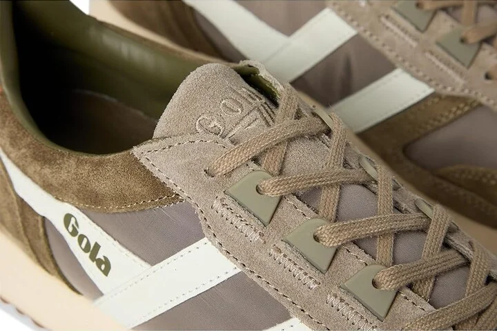 Gola Chicago Men's Shoes Rhino/Khaki/Off-White : 7 D - Medium, Leather/Textile - Image 7