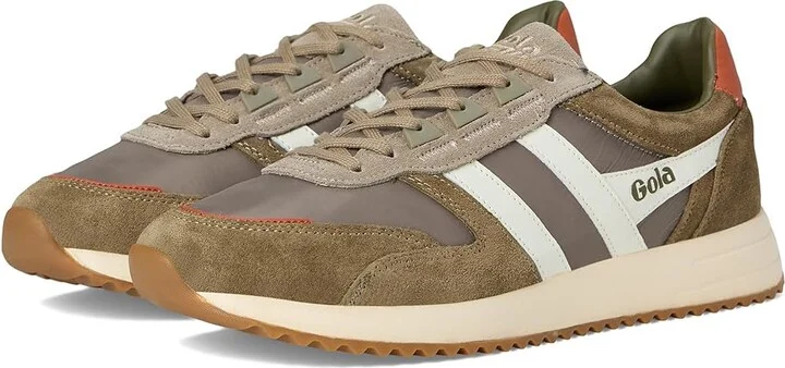 Gola Chicago Men's Shoes Rhino/Khaki/Off-White : 7 D - Medium, Leather/Textile