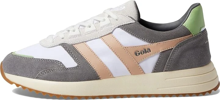 Gola Chicago Women's Shoes White/Pearl Pink/Patina Green : 5 B - Medium, Leather/Textile - Image 6
