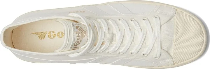 Gola Coaster High Women's Shoes Off-White/Off-White/Gold : 9.5 B - Medium, Canvas - Image 2