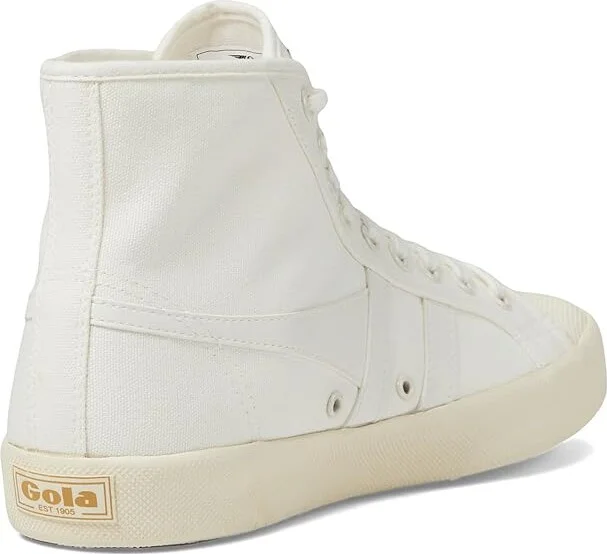 Gola Coaster High Women's Shoes Off-White/Off-White/Gold : 9.5 B - Medium, Canvas - Image 4