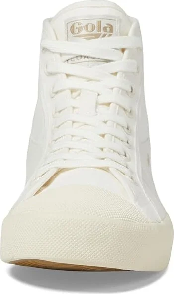 Gola Coaster High Women's Shoes Off-White/Off-White/Gold : 9.5 B - Medium, Canvas - Image 5