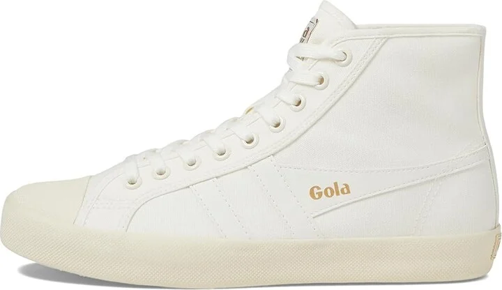 Gola Coaster High Women's Shoes Off-White/Off-White/Gold : 9.5 B - Medium, Canvas - Image 6