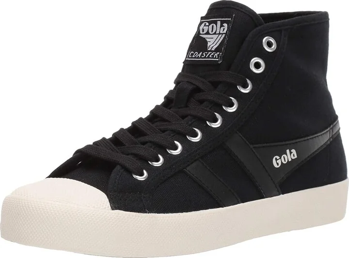 Gola Coaster High Women's Shoes Off-White/Off-White/Gold : 9.5 B - Medium, Canvas - Image 7