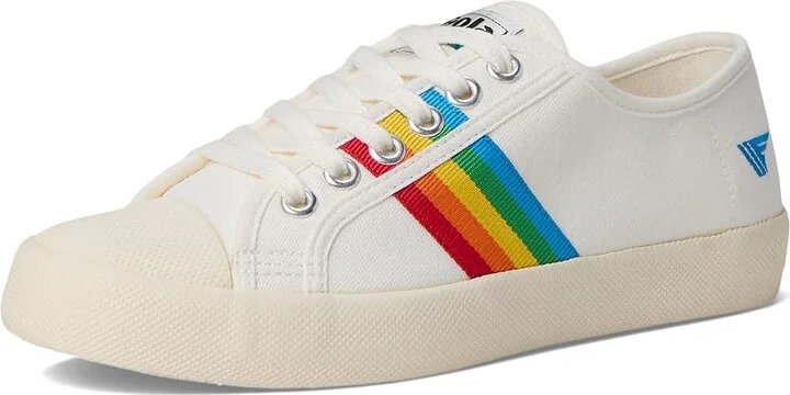 Gola Coaster Rainbow Women's Shoes Off-White/Multi : 5 B - Medium, Canvas - Image 5
