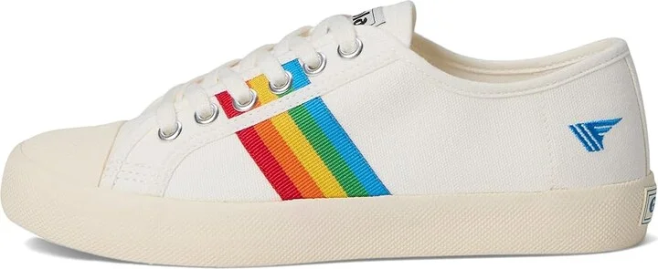Gola Coaster Rainbow Women's Shoes Off-White/Multi : 5 B - Medium, Canvas - Image 6