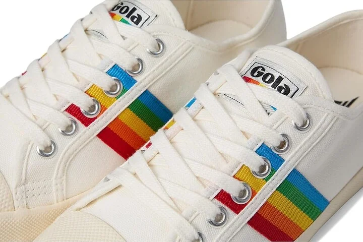 Gola Coaster Rainbow Women's Shoes Off-White/Multi : 5 B - Medium, Canvas - Image 7