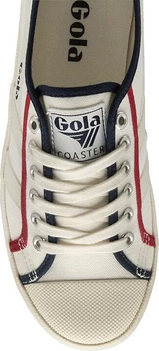 Gola Coaster Smash Women's Shoes Off-White/Navy/Deep Red : 5 B - Medium, Canvas - Image 2
