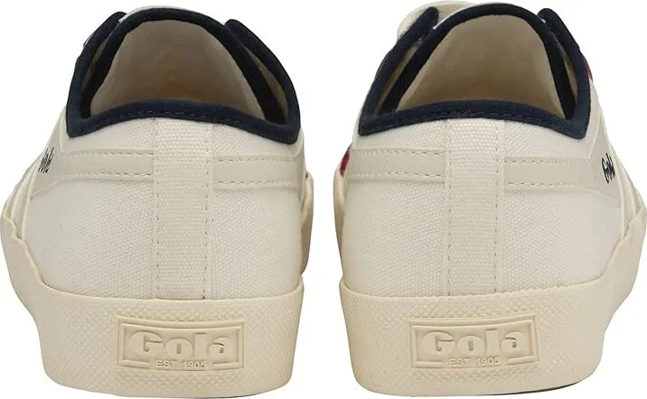 Gola Coaster Smash Women's Shoes Off-White/Navy/Deep Red : 5 B - Medium, Canvas - Image 3