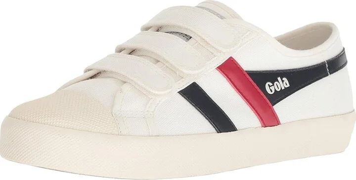 Gola Coaster Strap Women's Shoes Off-White/Navy/Red : 5 B - Medium, Canvas - Image 2
