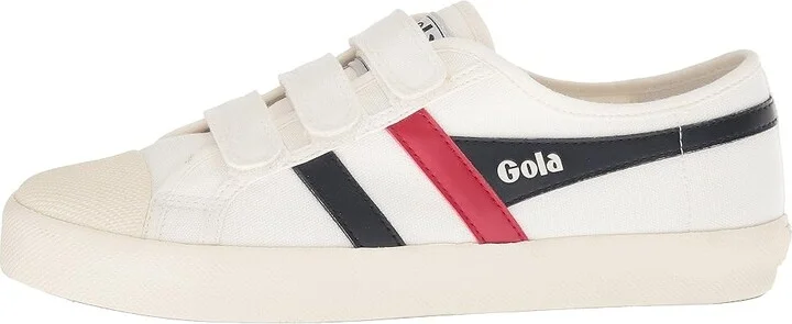 Gola Coaster Strap Women's Shoes Off-White/Navy/Red : 5 B - Medium, Canvas - Image 7