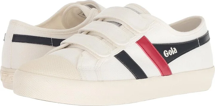 Gola Coaster Strap Women's Shoes Off-White/Navy/Red : 5 B - Medium, Canvas