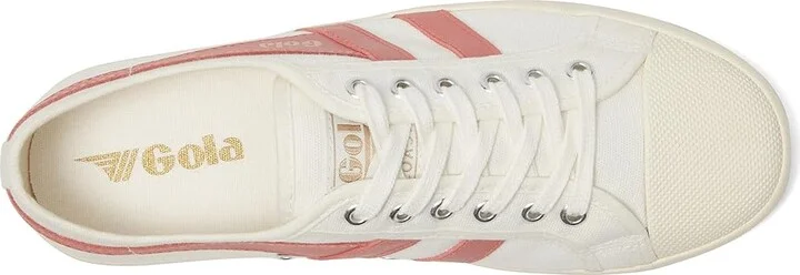 Gola Coaster Women's Shoes Off-White/Coral Pink : 5 B - Medium, Canvas - Image 2