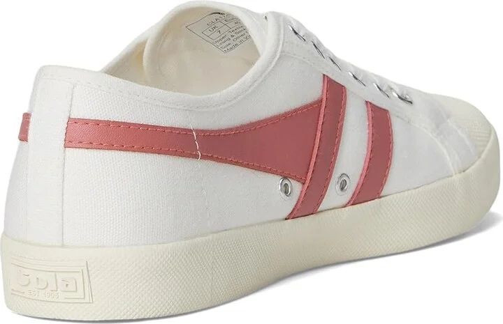 Gola Coaster Women's Shoes Off-White/Coral Pink : 5 B - Medium, Canvas - Image 4
