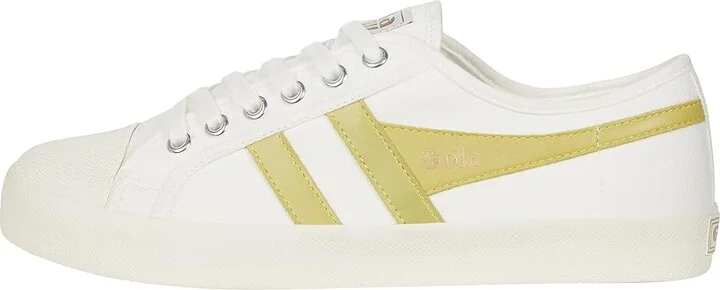 Gola Coaster Women's Shoes Off-White/Lemon : 6 B - Medium, Canvas - Image 6