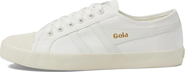 Gola Coaster Women's Shoes Off-White/Lemon : 6 B - Medium, Canvas - Image 11
