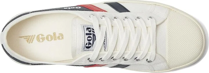 Gola Coaster Women's Shoes Off-White/Navy/Red : 11 B - Medium, Canvas - Image 2