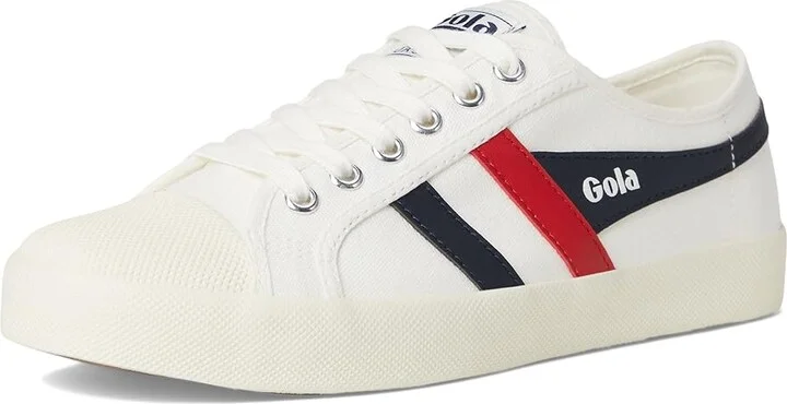 Gola Coaster Women's Shoes Off-White/Navy/Red : 11 B - Medium, Canvas - Image 5