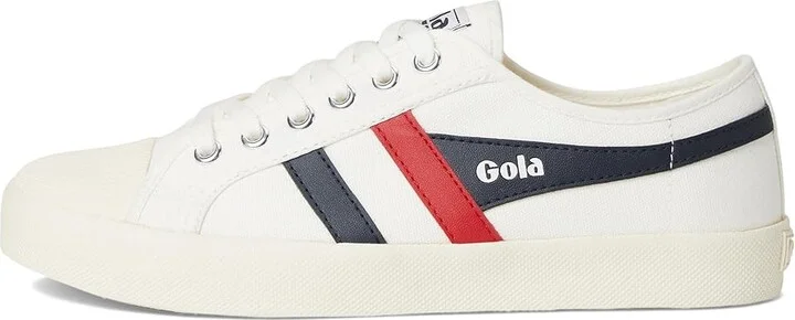 Gola Coaster Women's Shoes Off-White/Navy/Red : 11 B - Medium, Canvas - Image 6