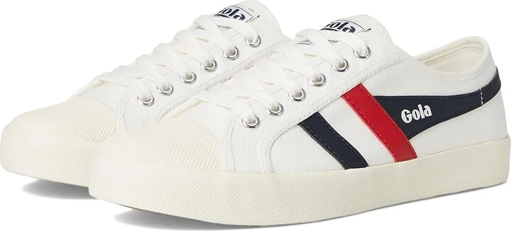 Gola Coaster Women's Shoes Off-White/Navy/Red : 11 B - Medium, Canvas