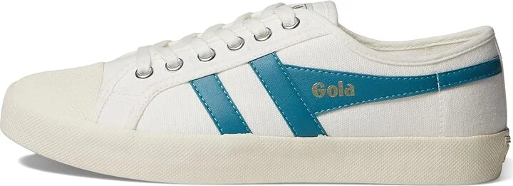Gola Coaster Women's Shoes Off-White/Ocean : 5 B - Medium, Canvas - Image 6