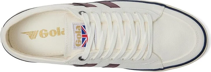 Gola Comet Men's Shoes Off-White/Burgundy/Navy : 7 D - Medium, Canvas - Image 2