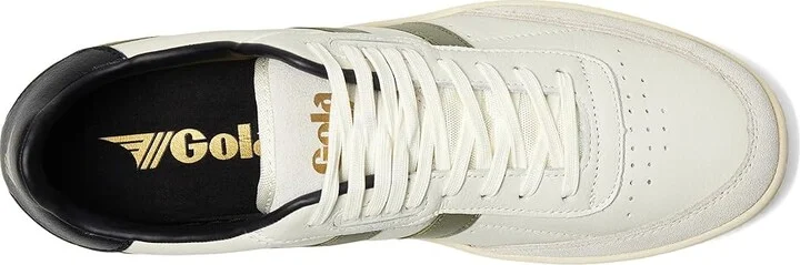 Gola Contact Leather Men's Classic Shoes Off-White/Khaki/Black : 8 D - Medium - Image 2