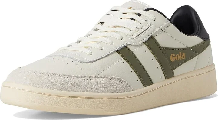 Gola Contact Leather Men's Classic Shoes Off-White/Khaki/Black : 8 D - Medium - Image 5