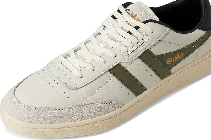 Gola Contact Leather Men's Classic Shoes Off-White/Khaki/Black : 8 D - Medium - Image 7
