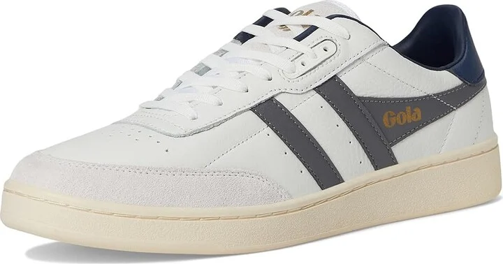 Gola Contact Leather Men's Classic Shoes White/Ash/Navy : 7 D - Medium - Image 5